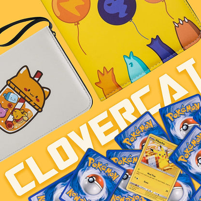 Clovercat 4 Pocket Waterproof Card Binder, 50 Pages Trading Card Binder, Portable Card Binder Holder, Up to 400 Cards Double Sided Pocket Album Sports Cards - Perfect for Back to School Supplies