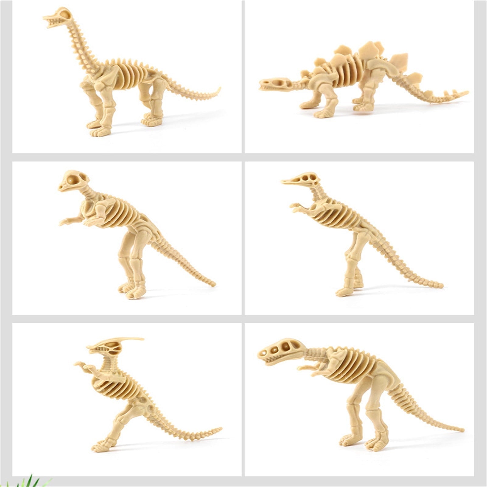 RUIG 12 Pcs Dinosaur Fossil Skeletons Figures - Mini Dinosaur Figurines for Toddler Kids - Dino Bones Cake Topper Party Favors, Ideal Gift for 3 4 5 6 Boys Girls