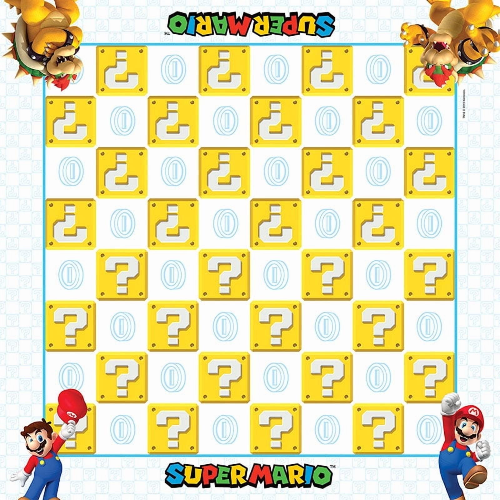 Super Mario™ vs Bowser Checkers & Tic Tac Toe Board Game, by Usaopoly