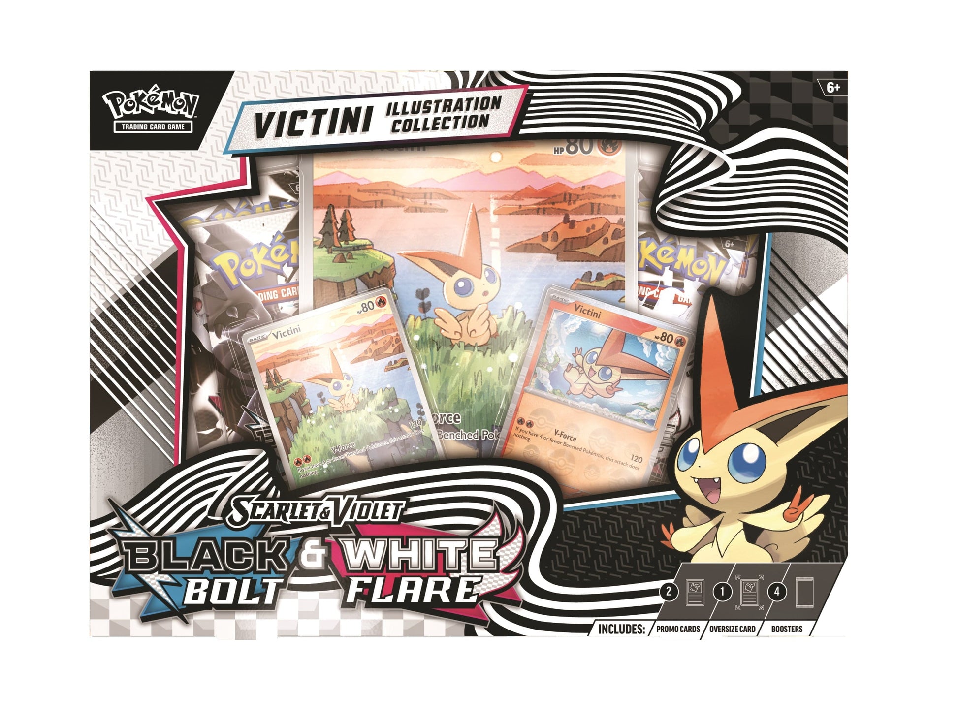 (6 pack) Pokemon Trading Card Games Scarlet Violet 10.5 Unova Victini Illustration Collection