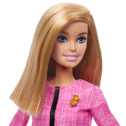 Barbie Future Leader Doll, Blonde, Wearing Outfit with 2 Golden Bracelets & Pin, Includes Sticker