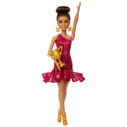 Barbie Ballroom Dancer Fashion Doll with Brown Styled Hair, Dancing Trophy Accessory