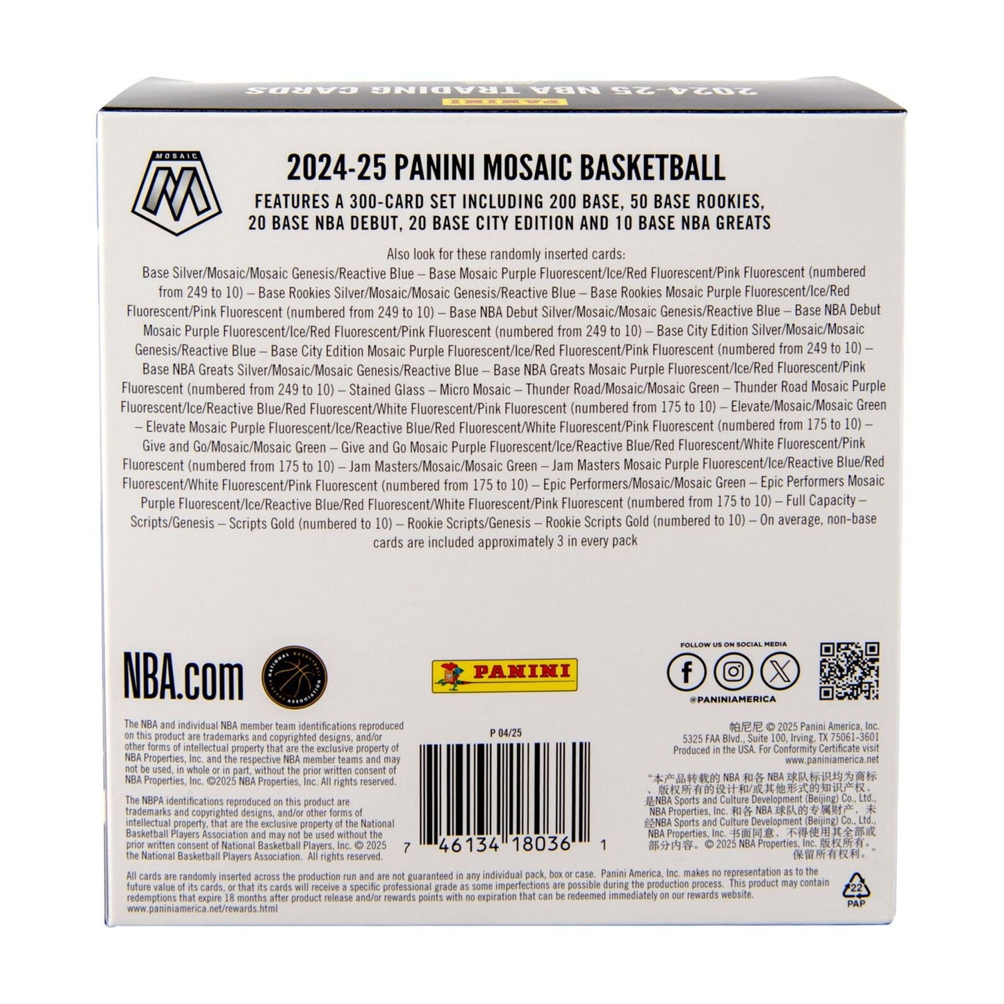 24-25 PANINI MOSAIC BASKETBALL MEGA BOX