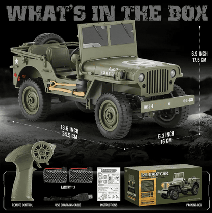 Alvantor 1/10 Scale RC Rock Crawler Truck 4x4 Off-Road – Military Style Remote Control Car