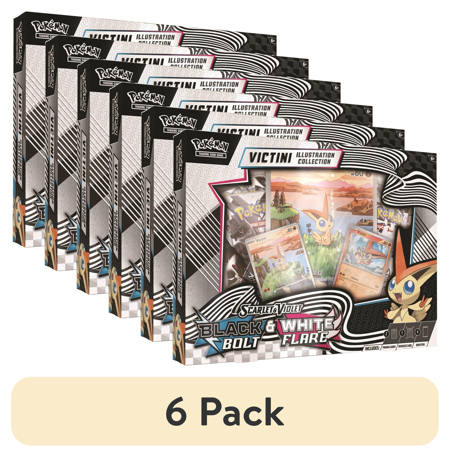 (6 pack) Pokemon Trading Card Games Scarlet Violet 10.5 Unova Victini Illustration Collection