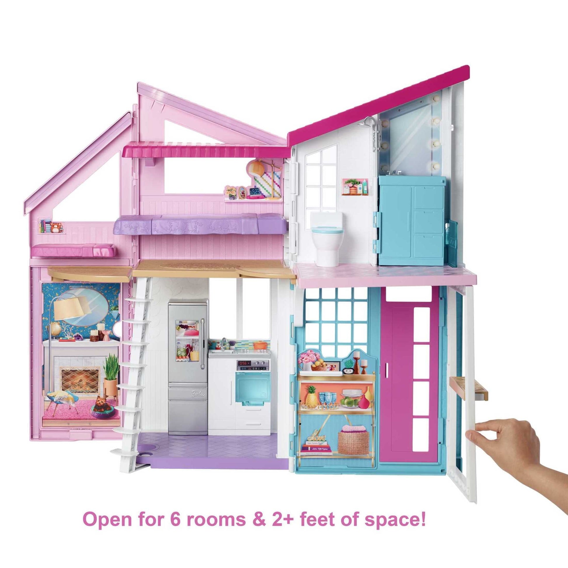 Barbie Malibu House Dollhouse Playset with 25+ Furniture and Accessories [Walmart Exclusive]