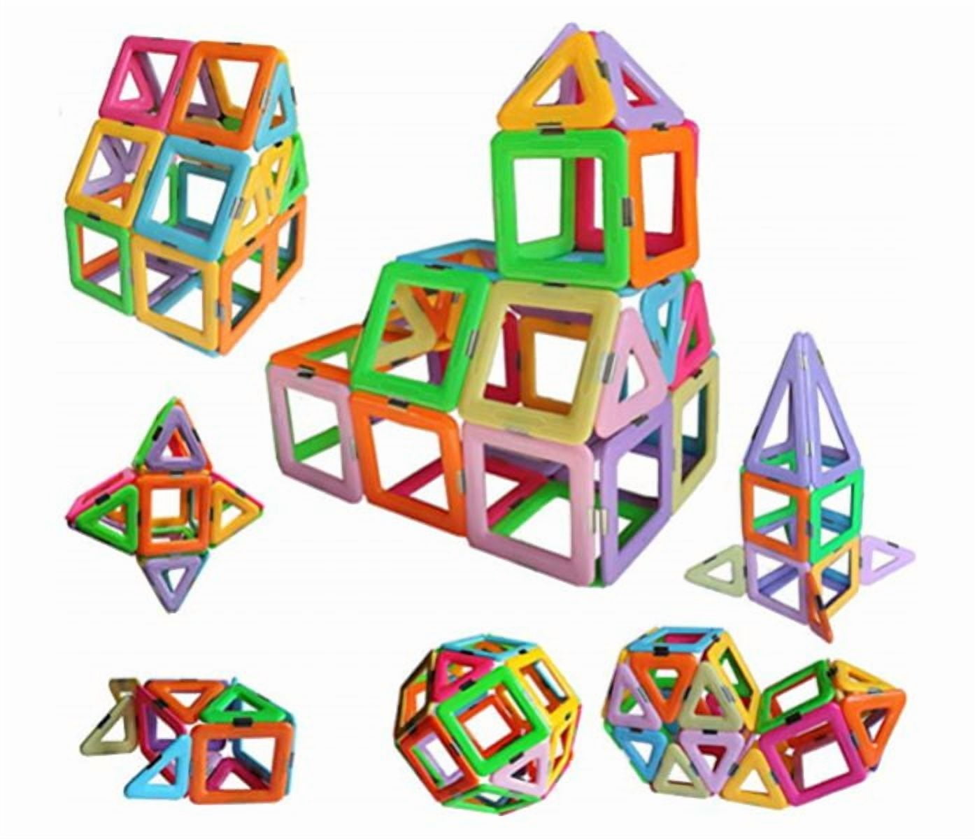 Topboutique 100pcs Magnetic Blocks Set - Building Construction Kit Educational Toys For Your Kids (Stronger Magnets)