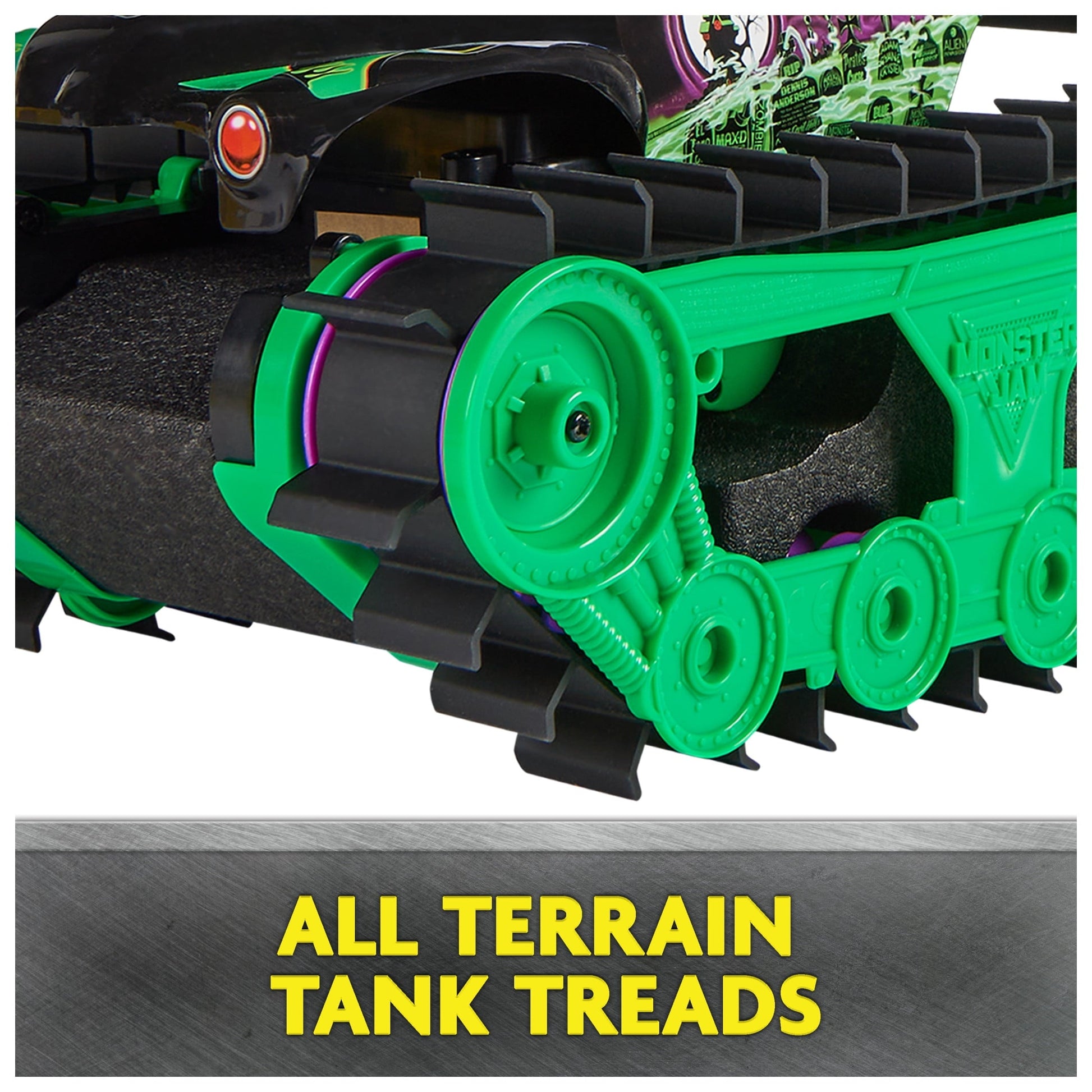 Open Box Monster Jam, Grave Digger Trax All-Terrain Remote Control Outdoor Vehicle, 1:15 Scale