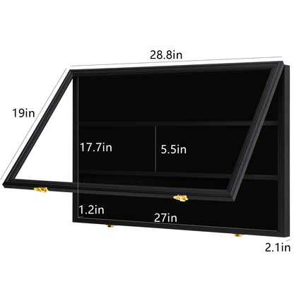 Wall Mount Display Case with UV Protection Acrylic Door, 22.1" H x 24.8" L x 2.1"