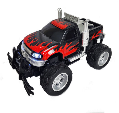 Remote Control Big Wheel Beast Monster Truck Pickup Toy Vehicle 1:16 Scale with Headlights RC Off Road Truck Toy Gift for Boys Kids