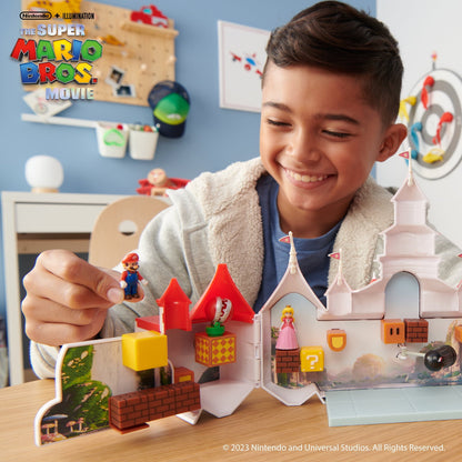 The Super Mario Bros. Movie Mushroom Kingdom Castle Playset with Mini Mario and Peach Action Figures