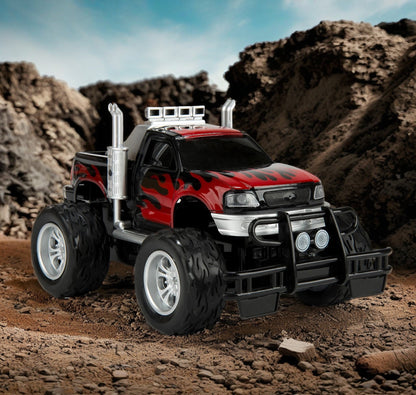 Remote Control Big Wheel Beast Monster Truck Pickup Toy Vehicle 1:16 Scale with Headlights RC Off Road Truck Toy Gift for Boys Kids