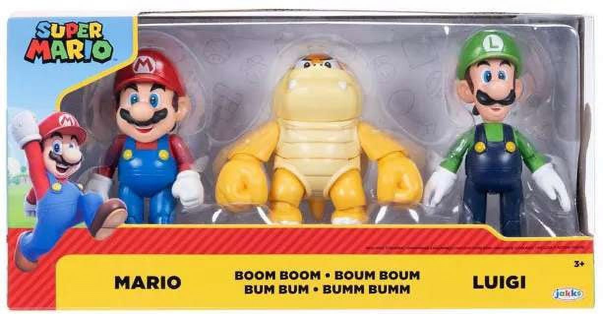Super Mario Mario, Boom Boom & Luigi Figure 3-Pack