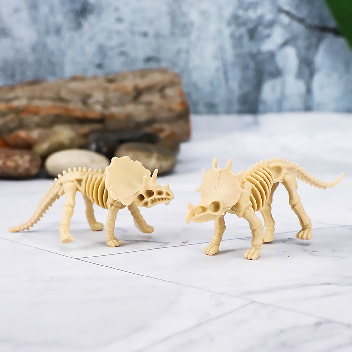 RUIG 12 Pcs Dinosaur Fossil Skeletons Figures - Mini Dinosaur Figurines for Toddler Kids - Dino Bones Cake Topper Party Favors, Ideal Gift for 3 4 5 6 Boys Girls