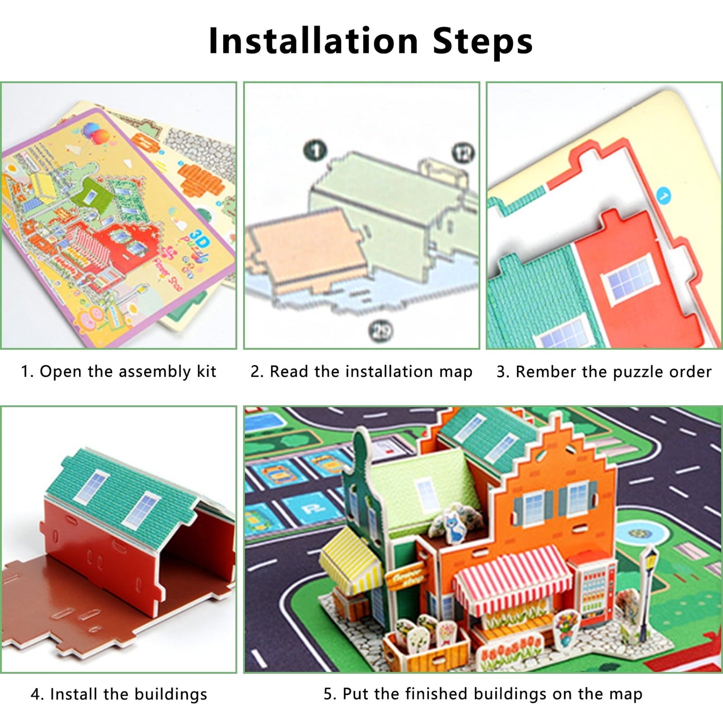 QiShi City Map Construction Building Sets with 6 Cartoon Character Toys, Preschool Educational Learning Toys for 6+ Year Old Kids Boys Girls Children