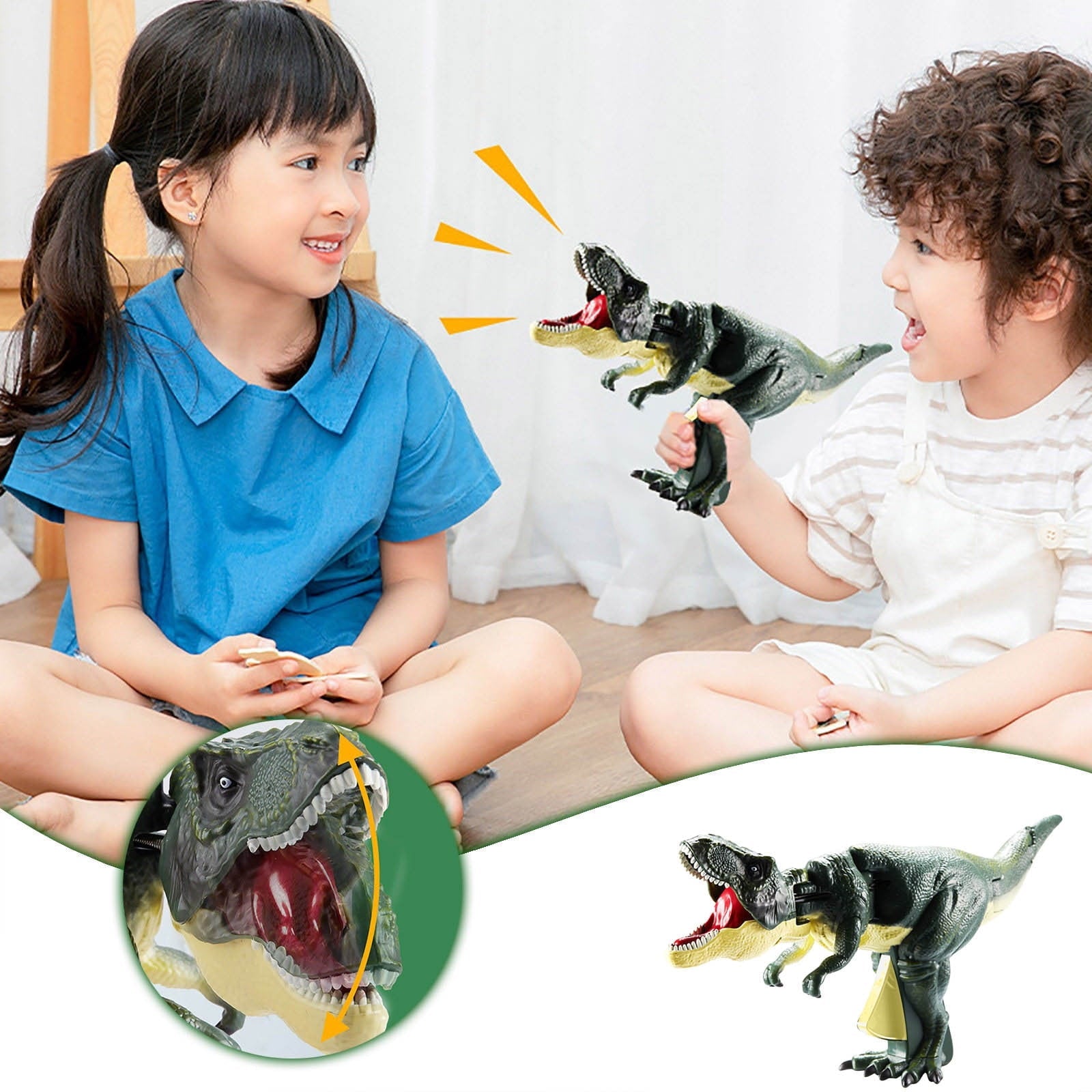 COM1950s Dinosaur Toys for Kids, Small Tyrannosaurus Toy with Realistic Sounds, Ideal Education Toys for Kids and Toddler, Plastic Dinosaur Including T-Rex