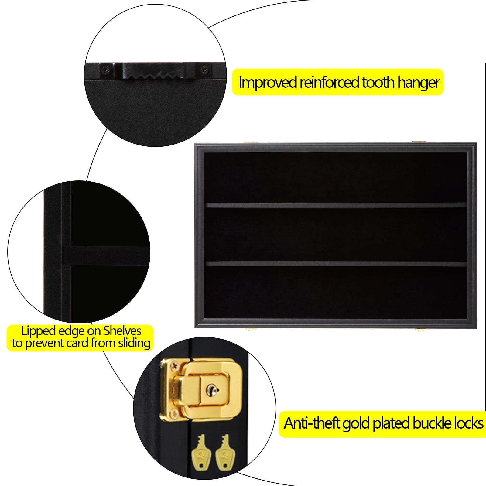 Wall Mount Display Case with UV Protection Acrylic Door, 22.1" H x 24.8" L x 2.1"