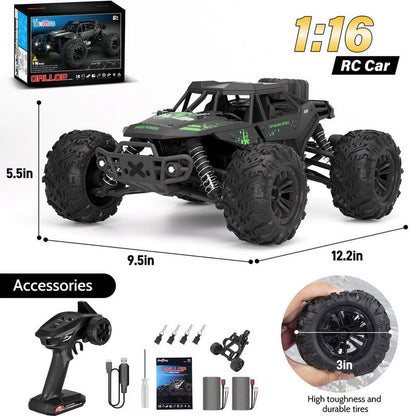 Yexmas 1:16 Scale Fast Large RC Car,40+KM/H All Terrain High Speed Remote Control Car, 4x4 RC Monster Truck with 60 Min Runtime,2 Batteries,Gifts Toys for Kids & Adults,Black