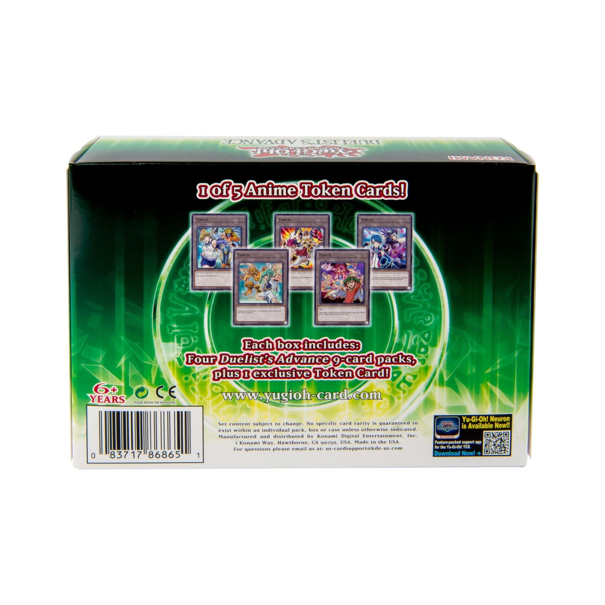 YUGIOH DUELISTS ADVANCE TOKEN BOX