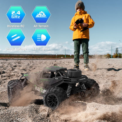 Yexmas 1:16 Scale Fast Large RC Car,40+KM/H All Terrain High Speed Remote Control Car, 4x4 RC Monster Truck with 60 Min Runtime,2 Batteries,Gifts Toys for Kids & Adults,Black